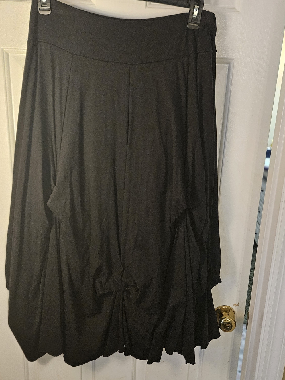 For The Republic Black A-Line Bubble Hem Skirt